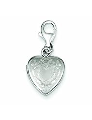 Genuine .925 Sterling Silver Heart Wings Lobster Clasp 12mm Locket 1.6 Grams. 100% Satisfaction Guaranteed.