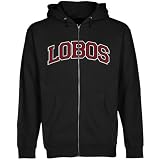 NCAA New Mexico Lobos Arch Applique Full Zip Hoodie - Black