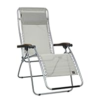 Lafuma RSX XL Mesh Recliner With Wood Arm, Seigle