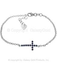 Sapphire Cross Bracelet in 14k Yellow Gold