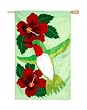 Hummingbird & Hibiscus Garden Size Applique Flag