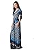 On Trend Paris Dress Blue Paisley Bohemian 3/4 Sleeve Long Maxi Dress