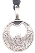 Egyptian Winged Goddess Amulet Pewter Pendant Necklace