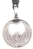Egyptian Winged Goddess Amulet Pewter Pendant Necklace