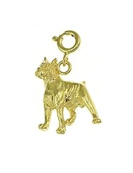 Dazzlers Solid 14k Gold French Bulldog Dog Charm Pendant Available in three colors from jewelsberry (weights: 2.0 grams only)