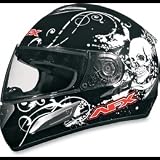 AFX FX-100 Sun Shield Helmet Color: Black Skull Size: Large L 01014345