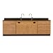 Diversified Woodcrafts 3246K Solid Oak Wood Wall Service Bench with Drawer Cabinet, Epoxy Resin Top, 108" Width x 36" Height x 24" Depth