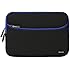 Evecase 11.6-Inch Neoprene Padded Slim Sleeve Case with Exterior Accessory Zipper Pocket for Laptop Notebook Chromebook Computer - Black with Blue Trim (Acer Asus Dell HP Lenovo Samsung Sony Toshiba