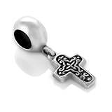 Chuvora Sterling Silver Cross Dangle Bead Charm Fits Pandora Bracelet