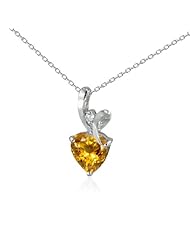 Sterling Silver 8mm Heart Shape Center Stone Pendant Necklace, 18"