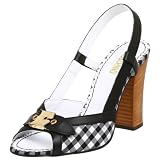 Moschino Jeans Womens Vichy Fabric Sandal