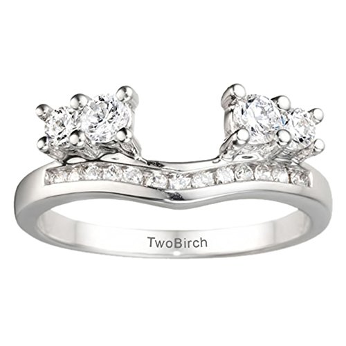 Silver Solitaire Anniversary Ring Wrap Enhancer with CZ (0.41 ct. twt.)