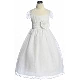 White Rhinestone Embroidered Organza Dress Sz 10 (Sk 2997)