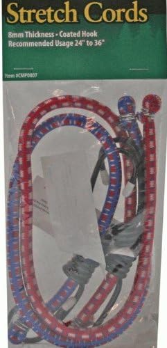 24-inch Stretch Cord with Coated Hooks (2-pc Set) (8mm Thick)