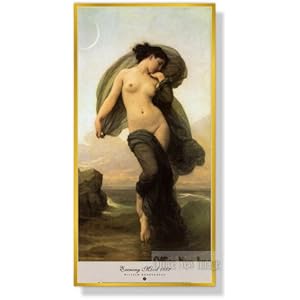 【クリックで詳細表示】ウィリアム・ブーグロー ＊イヴニング・ムード【ポスター＋フレーム】約48 x 99 cm ゴールド