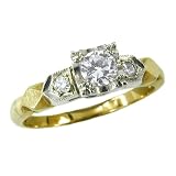 14K Antique Diamond Engagement Ring, circa 1940s