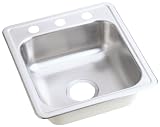 Elkay D11721 Dayton 17-Inch by 21-1/4-Inch Stainless Steel Three-Hole Bar Sink, Satin Finish