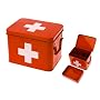 PT Medicine Storage Box Metal Red with White Cross Medium