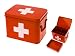 Pt Medicine Storage Box Metal Red With White Cross Medium