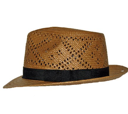 Havana Airway Panama Hat Brown Straw Snap brim Mens