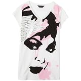 Dereon Girls 7-16 V-Neck Beyonce Tee,White,M (10-12)