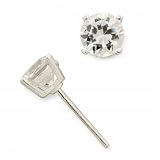 Bridge Jewelry CZ Round Stud Earrings 6MM - Silver