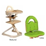 Svan High Chair from Scandinavian Child with Infant Kit and Cushion, Lime Cushion with Natural Wood