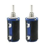 uxcell　巻線型ポテンショメータポット　スイッチ　WXD3-13 2W　10KΩ　マルチ　2個入り　丸型シャフト