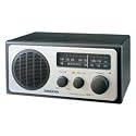 Sangean WR-1 FM/AM Wood-Cabinet Radio (Black Cabinet, Silver Face)