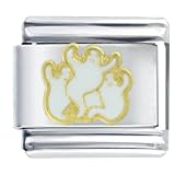 Three White Ghosts Italian Charms Bracelet Link