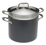 Anolon Titanium Non Stick Dishwasher Safe 12 Quart Covered Stockpot with Stainless Steel Pasta Insert