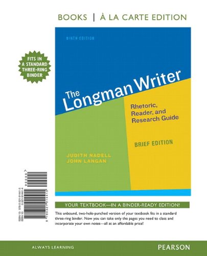 The Longman Writer, Brief Edition,  Books a la Carte Edition (9th Edition)
