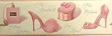Powder Room High Heels & Perfume Pink Wallpaper Border