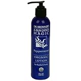 Dr. Bronners & Sun Dogs Magic Organic Lotion for Hands & Body, Peppermint, 8-Ounce Pump Bottles (Pack of 2)