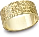 Celtic Filigree Wedding Band, 14K Yellow Gold