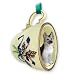 German Shepherd Green Holiday Tea Cup Dog Ornament - Silver & Bl