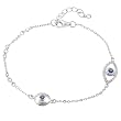 Sterling Silver Blue Cubic Zirconia Eye Bracelet