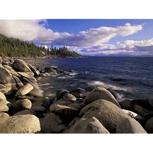 Shoreline of Boulders, Lake Tahoe, California, USA Premium Photographic Poster Print