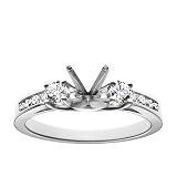 14k White Gold Channel Set Round Brilliant Diamond Engagement Ring Setting (3/8 ct tw, I, I1)