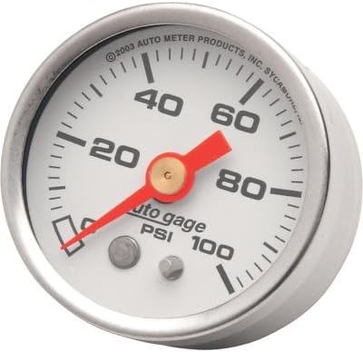 BKRider 2212-0005 Auto Meter 1 5/8 Pressure Gauges White Face for Harley-Davidson (ZZ 2212-0005)