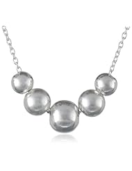 Sterling Silver Polished Five Ball Necklace, 18"