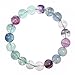BRCbeads Gemstone Bracelets Flourite Natural Gemstone Birthstone Handmade Healing Power Crystal Beads Elastic Stretch 10mm 7.5 Inch with Gift Box Unisex