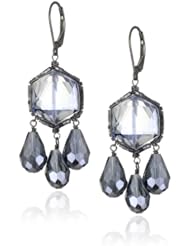 Dana Kellin "Indigo Mix" Dark Silver Small Chandelier Crystal Drop Earrings