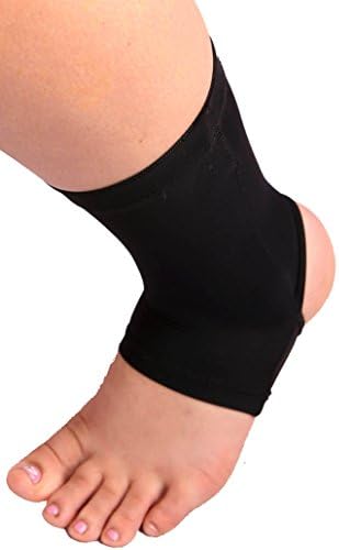 nahdeh Copper Compression Ankle Sleeve (Black, Large)