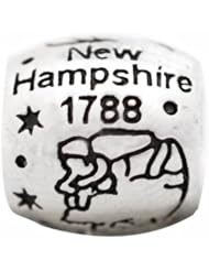 De Buman Sterling Silver Us 50 State New Hampshire Bead,hole 5mm