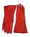 Leather Gauntlet Gloves RED MEDIUM Long Arm Cuff