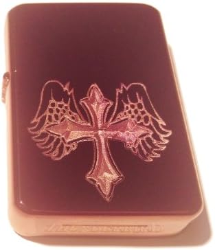 VectorKGM Thunderbird Custom Lighter - Angel Wings Jesus Christ Christian Cross Logo Purple Sparkle ICE High Polish Chrome Rare!