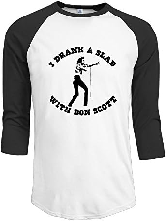 Mens I Drank A Slab With Bon Scott 3/4 Sleeve Baseball Raglan Jersey Shirt