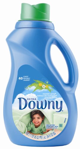 Downy Ultra Liquid Fabric Softener, Mountain Spring Scent, 40-Load Bottle (Pack of 6)
