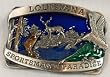LOUISIANA State 3-D Enamel Pewter Belt Buckle